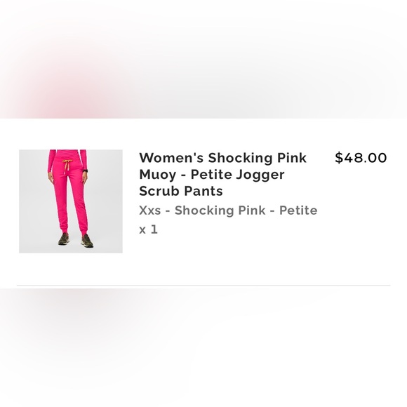 XXS petite figs hot pink jogger scrub pants - Picture 4 of 4